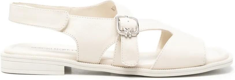 SERGIO MORETTI FIRENZE Sandalen met klittenband en gesp Beige