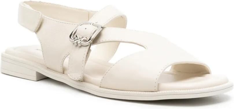 SERGIO MORETTI FIRENZE Sandalen met klittenband en gesp Beige - Foto 3