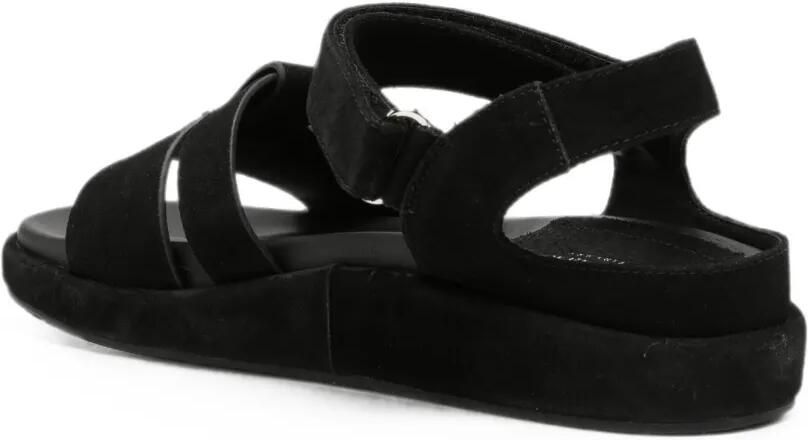 SERGIO MORETTI FIRENZE Sandalen met klittenband en logoplakkaat Zwart - Foto 2