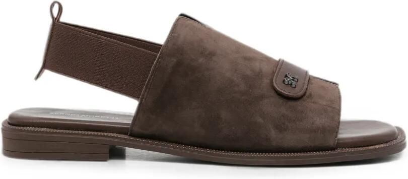 SERGIO MORETTI FIRENZE Sandalen met logoplakkaat Bruin