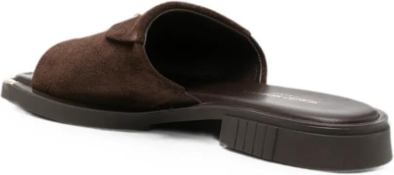 SERGIO MORETTI FIRENZE Sandalen met logoplakkaat Bruin - Foto 3