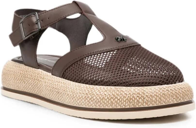 SERGIO MORETTI FIRENZE Sandalen met plateauzool en mesh vlakken Bruin - Foto 2