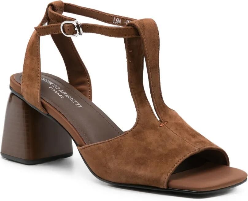 SERGIO MORETTI FIRENZE Sandalen met T-bandje Bruin - Foto 3