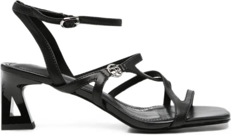 SERGIO MORETTI FIRENZE Sandalen met uitgesneden hak en bandjes Zwart