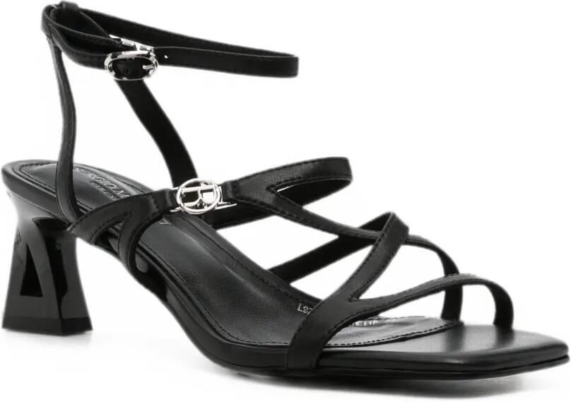 SERGIO MORETTI FIRENZE Sandalen met uitgesneden hak en bandjes Zwart - Foto 2