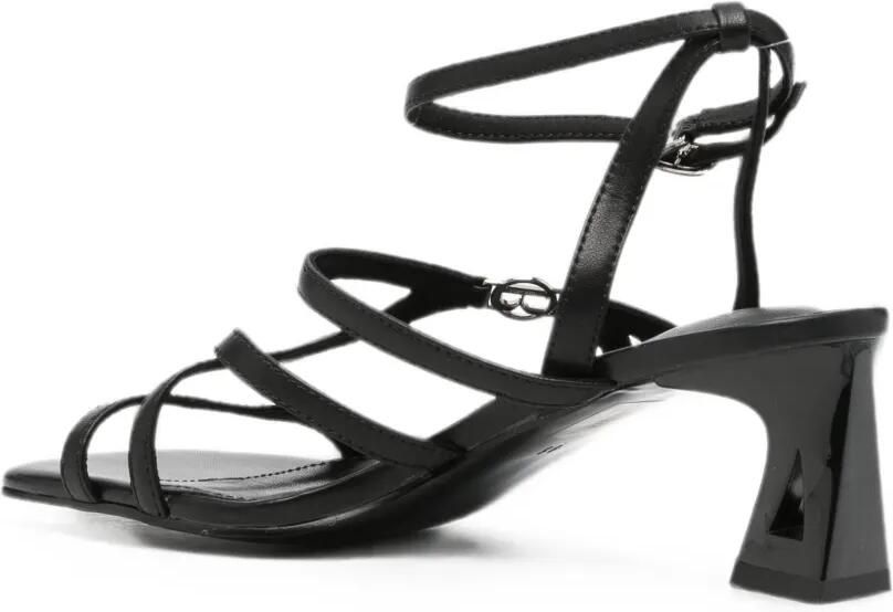 SERGIO MORETTI FIRENZE Sandalen met uitgesneden hak en bandjes Zwart - Foto 3