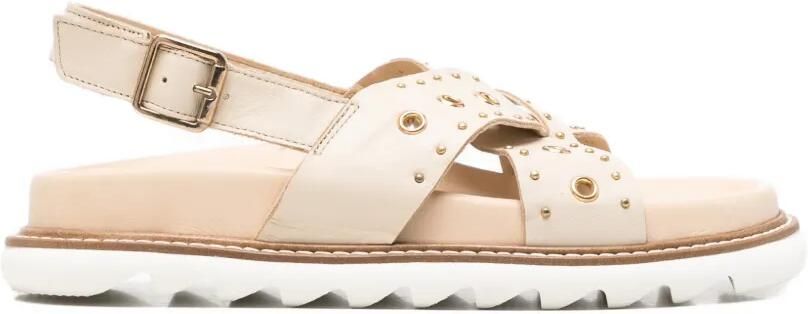 SERGIO MORETTI FIRENZE Sandalen verfraaid met ringlets en studs Beige