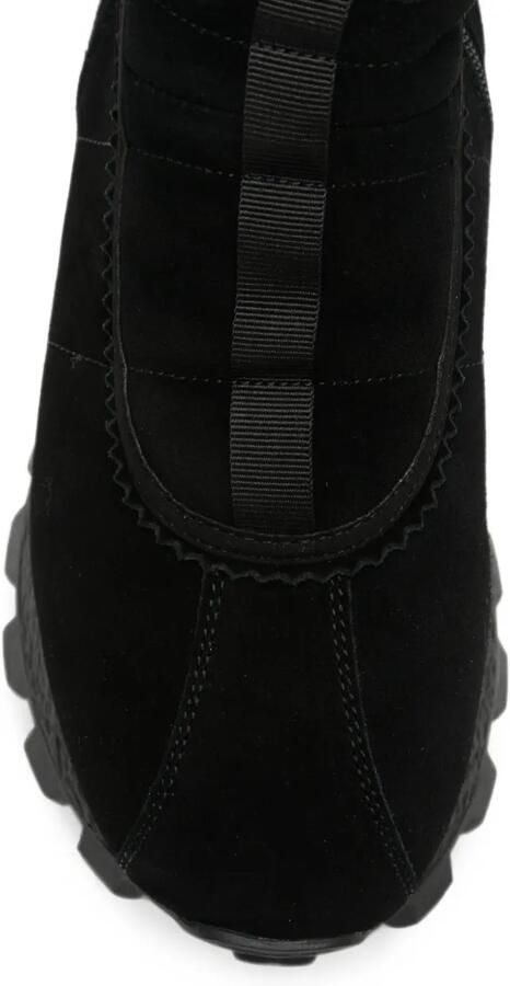 SERGIO MORETTI FIRENZE shearling-trim chunky sneakers Zwart