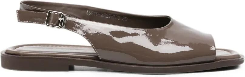SERGIO MORETTI FIRENZE Slingback sandalen met gelakte afwerking Bruin