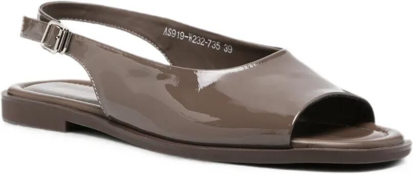 SERGIO MORETTI FIRENZE Slingback sandalen met gelakte afwerking Bruin - Foto 3