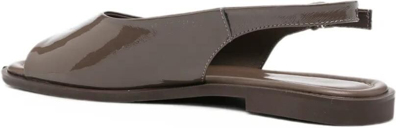 SERGIO MORETTI FIRENZE Slingback sandalen met gelakte afwerking Bruin - Foto 4