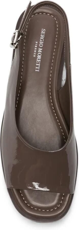 SERGIO MORETTI FIRENZE Slingback sandalen met gelakte afwerking Bruin - Foto 2
