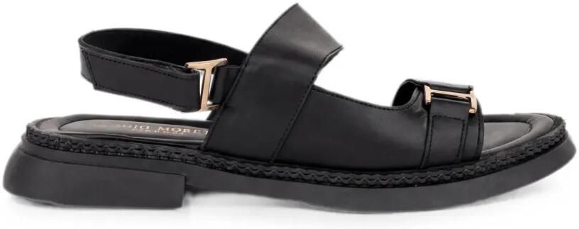 SERGIO MORETTI FIRENZE Slingback sandalen met gesp Zwart