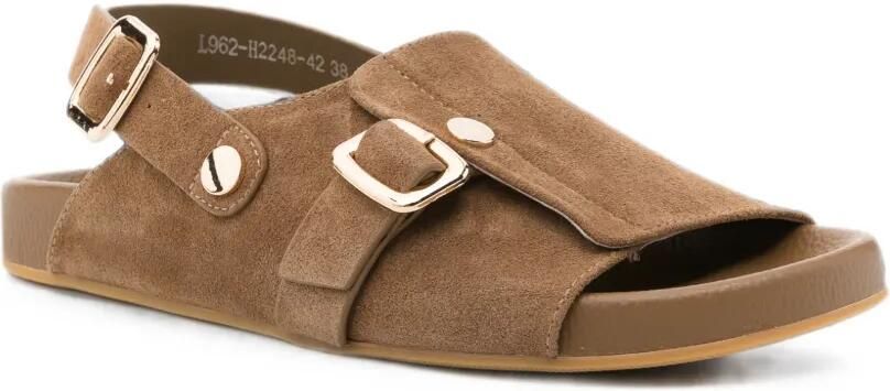 SERGIO MORETTI FIRENZE Slingback sandalen met gespsluiting Bruin - Foto 3