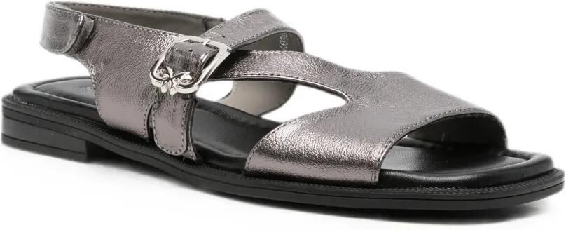 SERGIO MORETTI FIRENZE Slingback sandalen met gespsluiting Grijs - Foto 3
