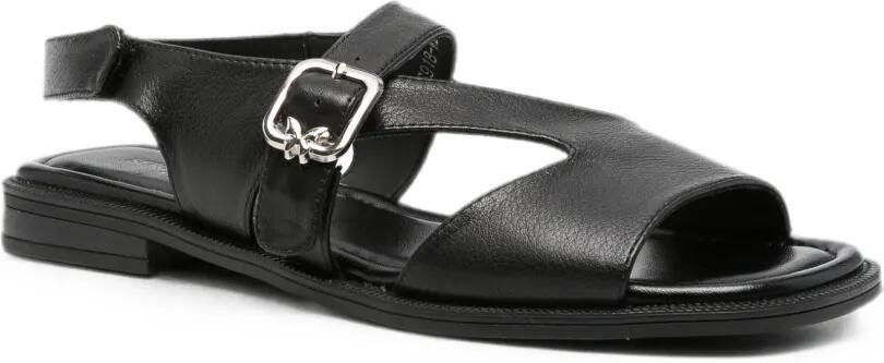 SERGIO MORETTI FIRENZE Slingback sandalen met gespsluiting Zwart - Foto 4