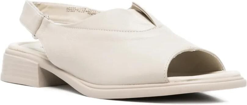SERGIO MORETTI FIRENZE Slingback sandalen met klittenband Beige - Foto 4