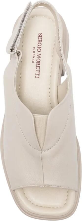 SERGIO MORETTI FIRENZE Slingback sandalen met klittenband Beige - Foto 2