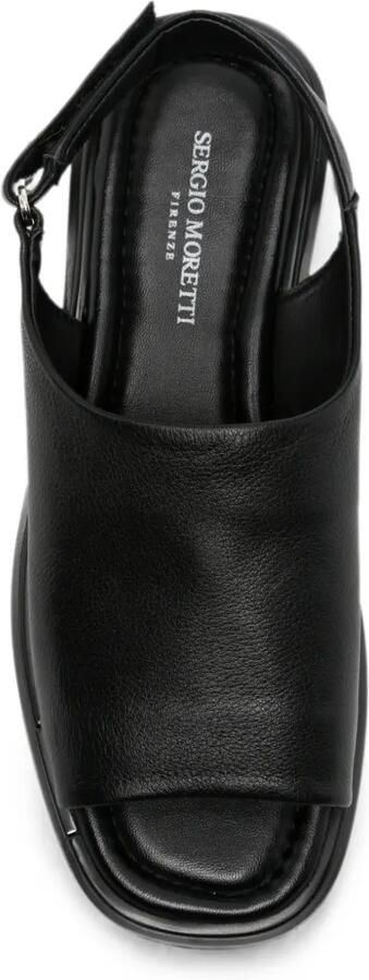 SERGIO MORETTI FIRENZE Slingback sandalen met klittenband Zwart - Foto 2