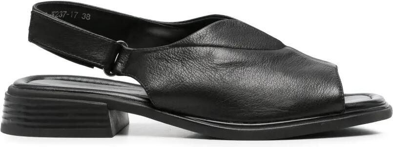 SERGIO MORETTI FIRENZE Slingback sandalen met klittenband Zwart - Foto 4