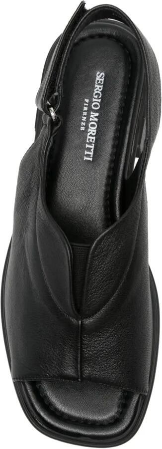 SERGIO MORETTI FIRENZE Slingback sandalen met klittenband Zwart - Foto 3