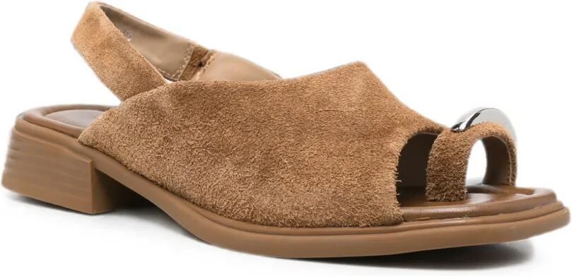 SERGIO MORETTI FIRENZE Slingback sandalen met teenring Bruin - Foto 3