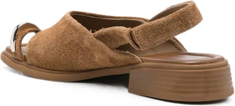 SERGIO MORETTI FIRENZE Slingback sandalen met teenring Bruin - Foto 4