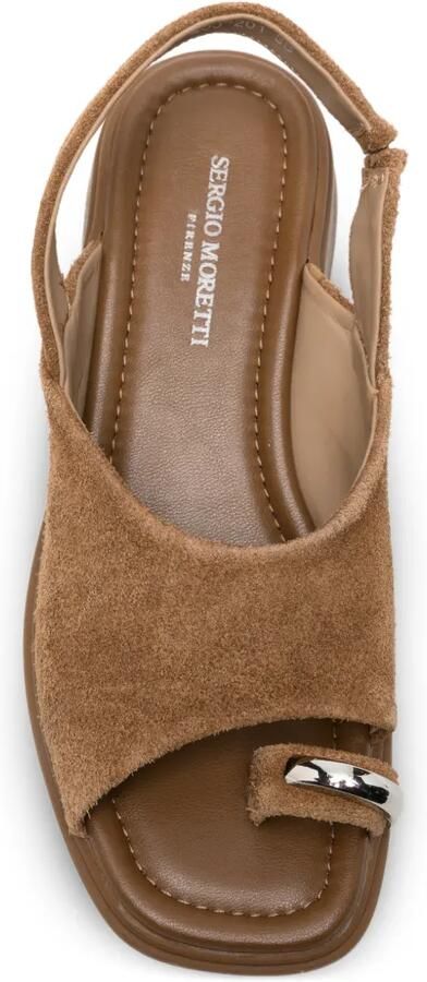 SERGIO MORETTI FIRENZE Slingback sandalen met teenring Bruin - Foto 2