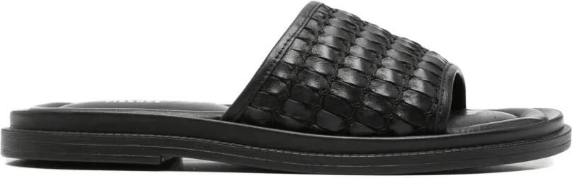 SERGIO MORETTI FIRENZE Slippers met geweven bandje Zwart