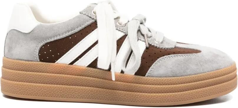 SERGIO MORETTI FIRENZE Sneakers met geperforeerde vlakken Grijs