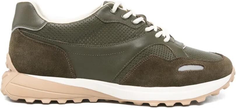 SERGIO MORETTI FIRENZE Sneakers met geperforeerde vlakken Groen