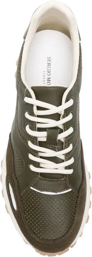 SERGIO MORETTI FIRENZE Sneakers met geperforeerde vlakken Groen - Foto 3