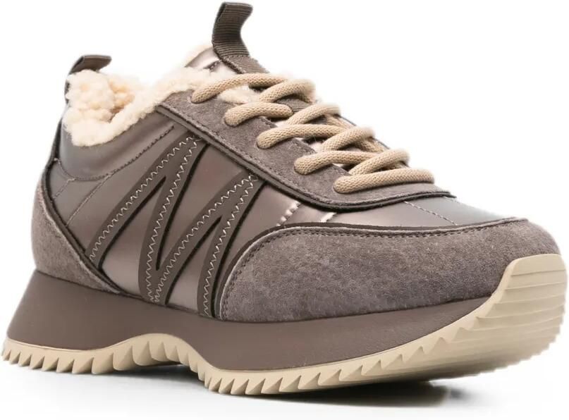 SERGIO MORETTI FIRENZE Sneakers met lammy afwerking en vlakken Bruin - Foto 2
