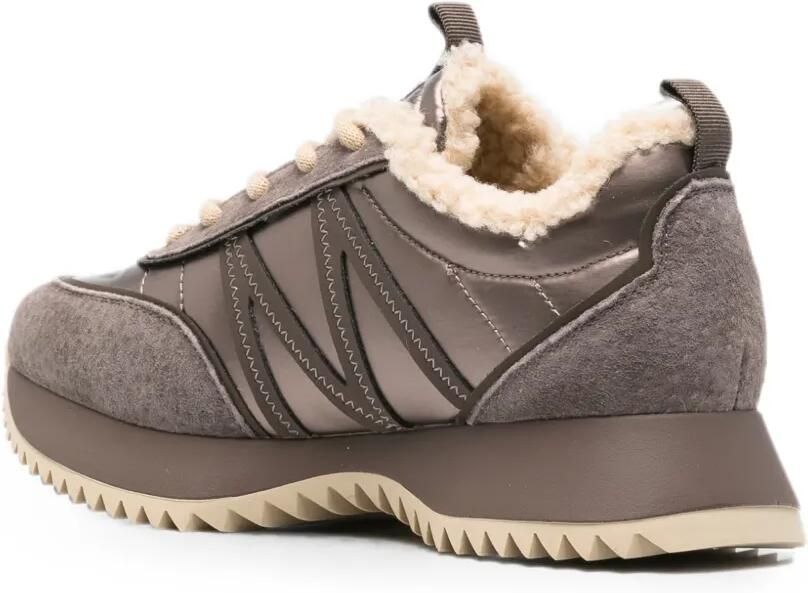 SERGIO MORETTI FIRENZE Sneakers met lammy afwerking en vlakken Bruin - Foto 3