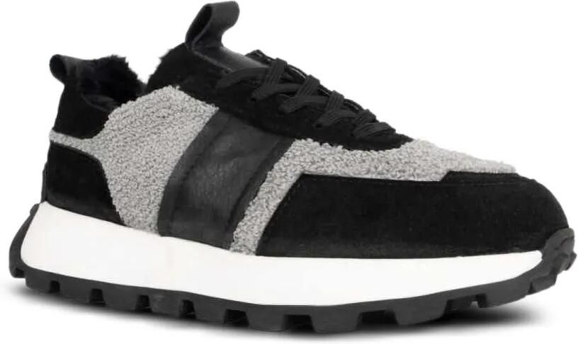 SERGIO MORETTI FIRENZE Sneakers met lammy vlakken Zwart - Foto 3