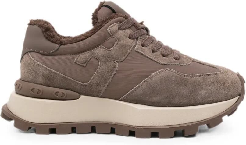 SERGIO MORETTI FIRENZE Sneakers met lammy voering en vlakken Bruin