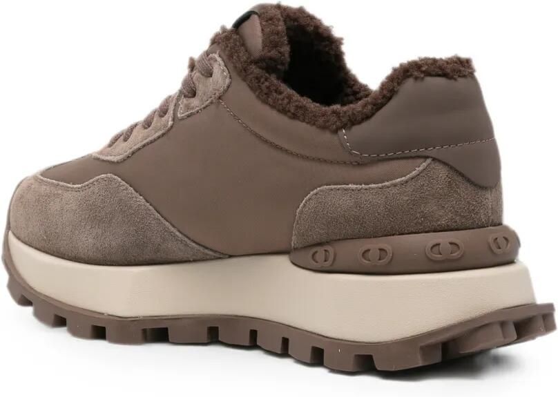 SERGIO MORETTI FIRENZE Sneakers met lammy voering en vlakken Bruin - Foto 2