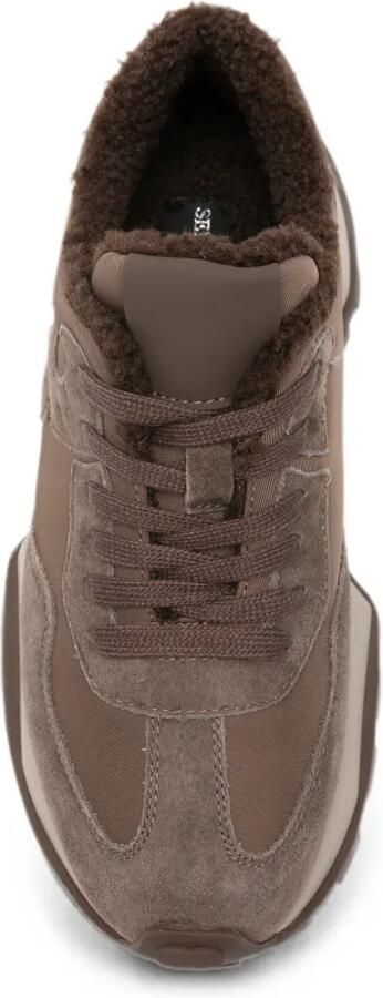 SERGIO MORETTI FIRENZE Sneakers met lammy voering en vlakken Bruin - Foto 3