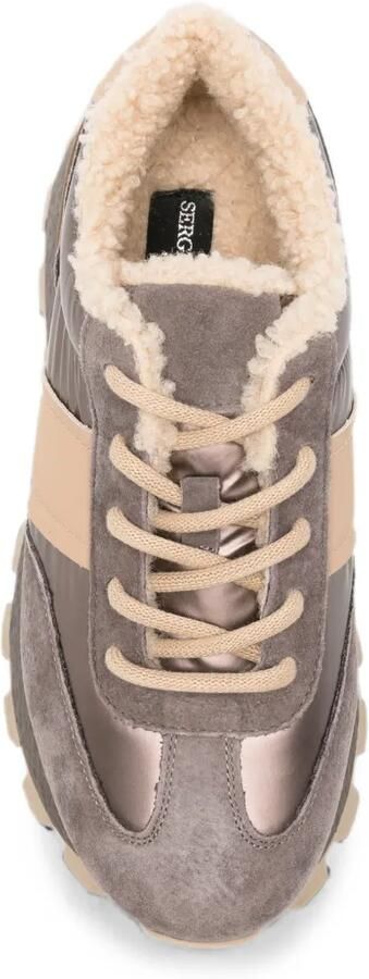 SERGIO MORETTI FIRENZE Sneakers met lammy voering en vlakken Bruin - Foto 4