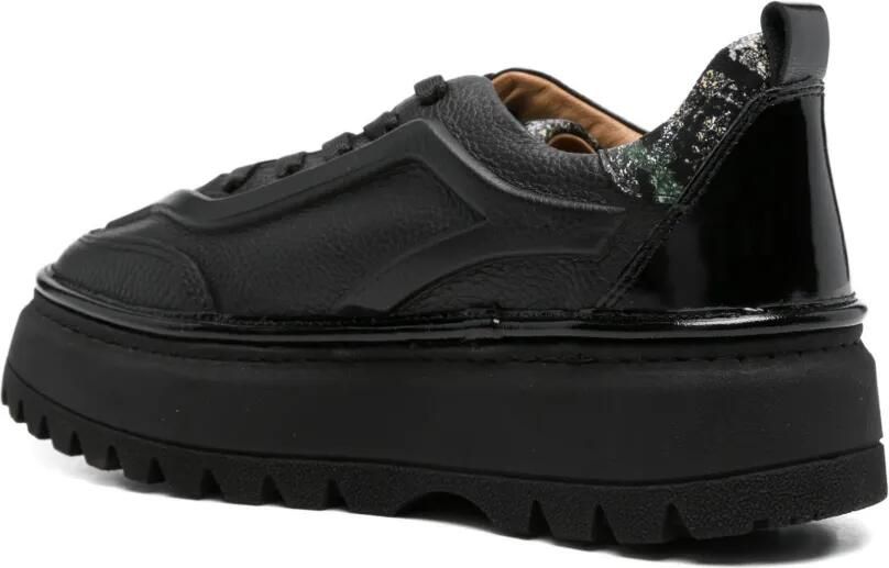SERGIO MORETTI FIRENZE Sneakers met plateauzool en textuur Zwart - Foto 3