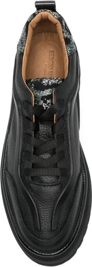 SERGIO MORETTI FIRENZE Sneakers met plateauzool en textuur Zwart - Foto 4