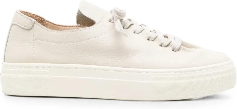SERGIO MORETTI FIRENZE Sneakers van bewerkt leer Beige