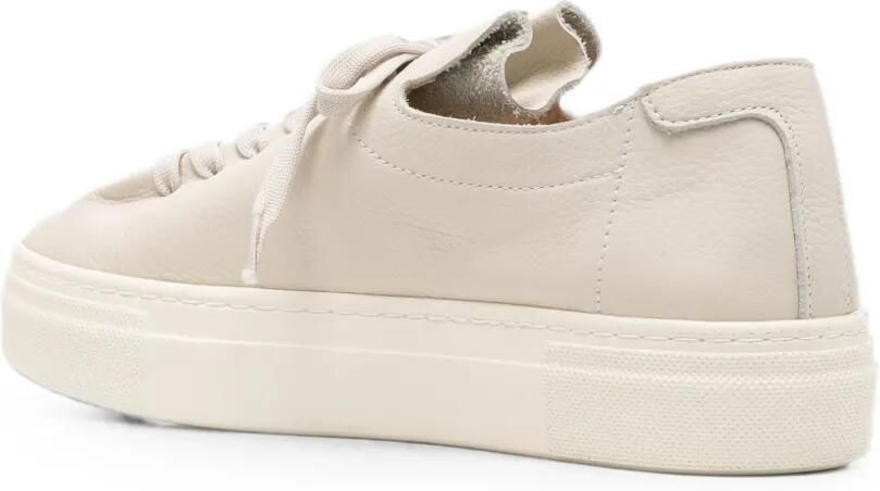 SERGIO MORETTI FIRENZE Sneakers van bewerkt leer Beige - Foto 3