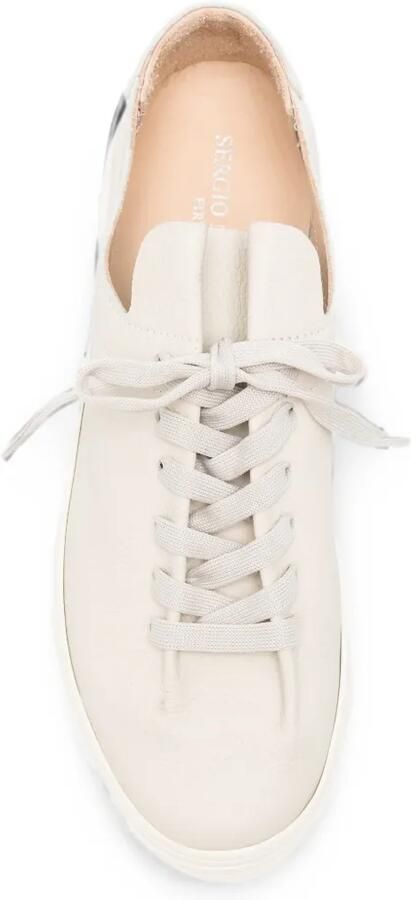 SERGIO MORETTI FIRENZE Sneakers van bewerkt leer Beige - Foto 2