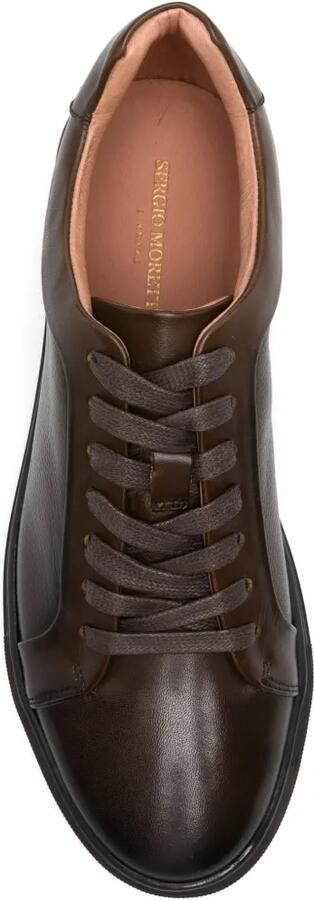 SERGIO MORETTI FIRENZE Sneakers van bewerkt leer Bruin - Foto 4