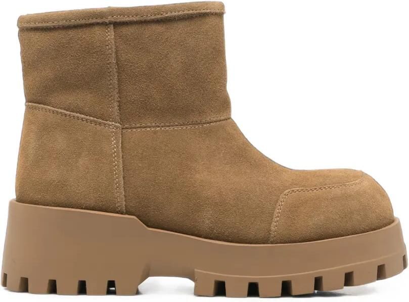 SERGIO MORETTI FIRENZE suede chunky-sole ankle boots Beige