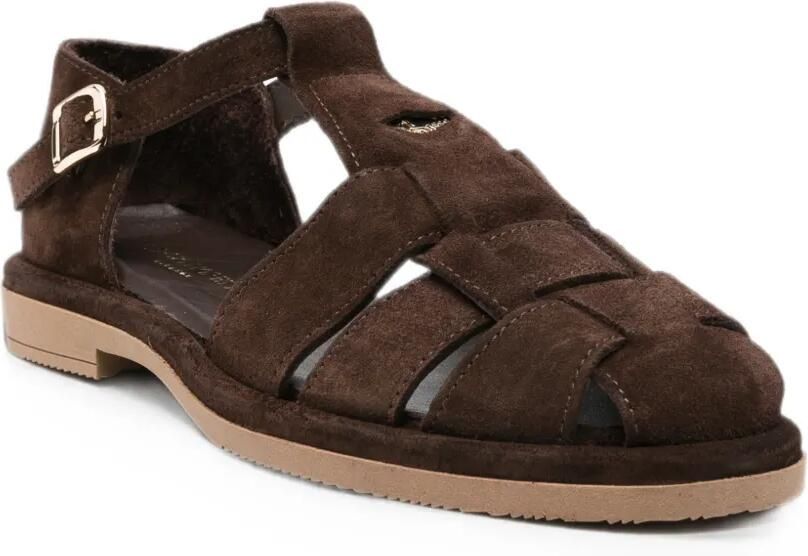 SERGIO MORETTI FIRENZE Suède gekooide sandalen Bruin - Foto 2