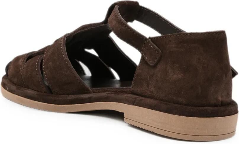 SERGIO MORETTI FIRENZE Suède gekooide sandalen Bruin - Foto 3