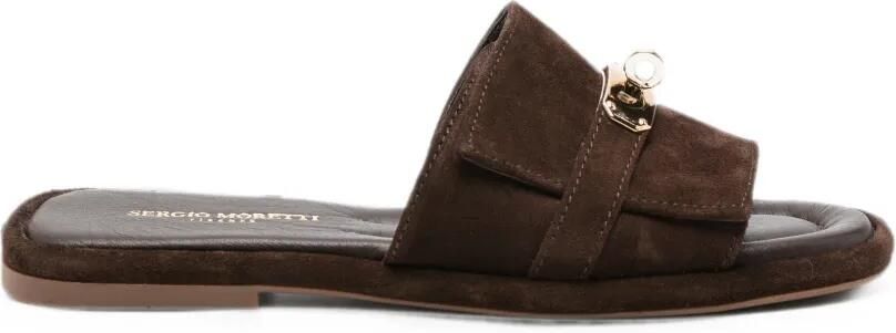 SERGIO MORETTI FIRENZE Suède sandalen Bruin