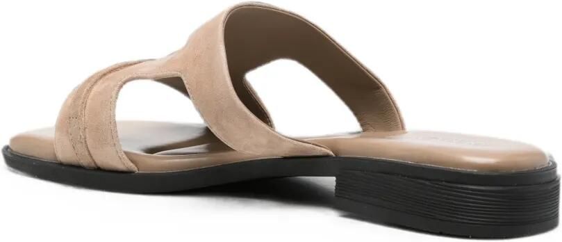 SERGIO MORETTI FIRENZE Suède sandalen met gesp Beige - Foto 4
